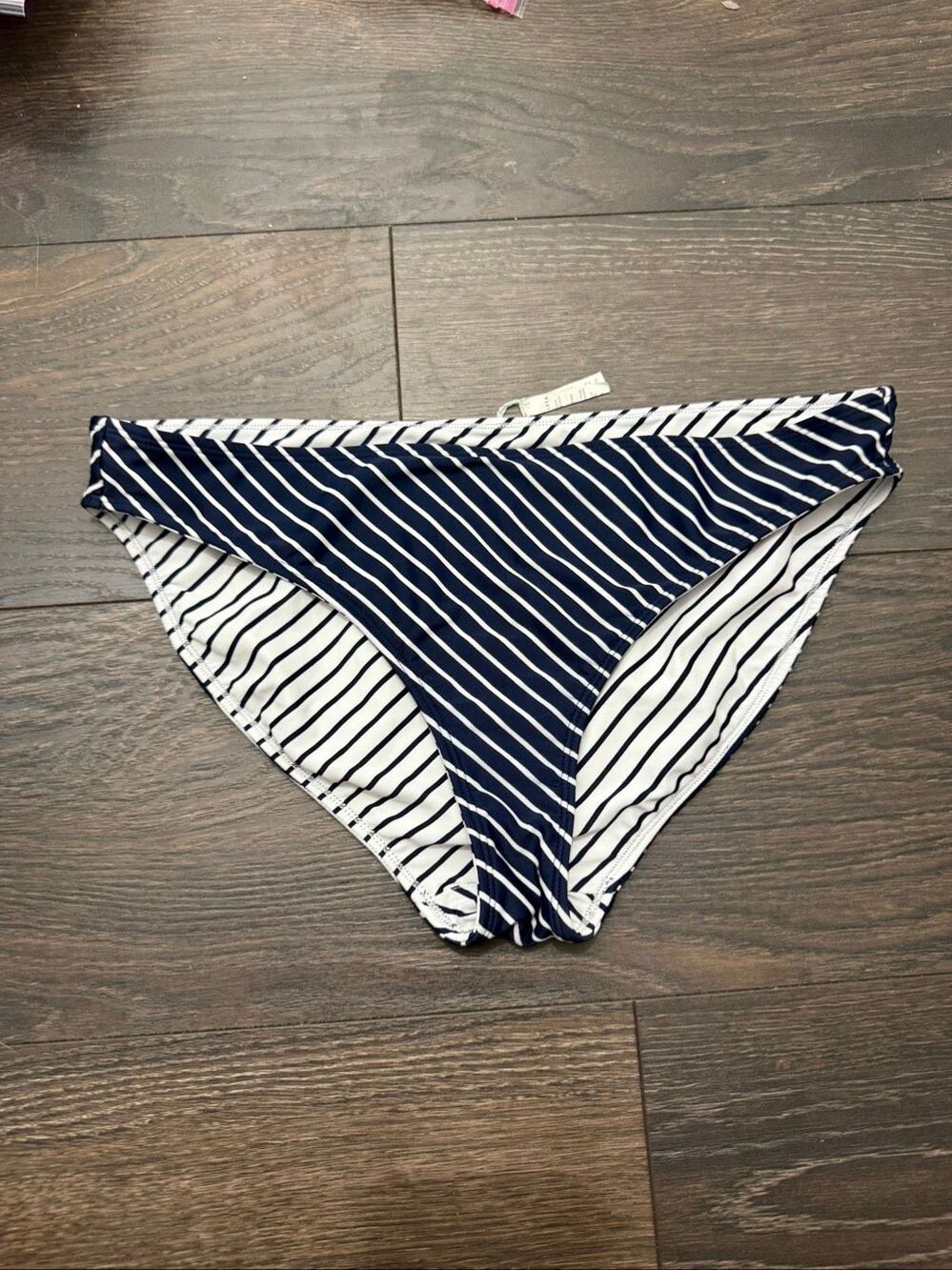 Athleta Women’s Large White Navy Swim Bottom Bikini